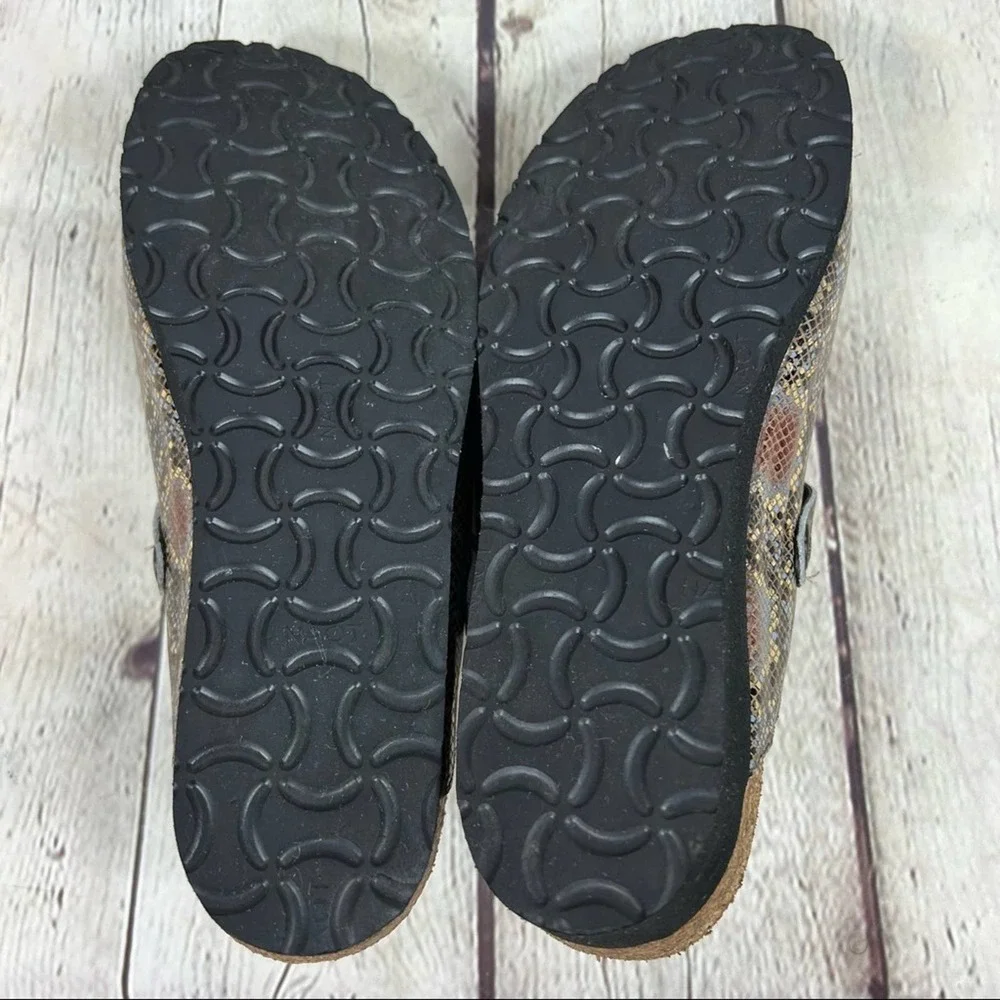 NAOT Elegant Autumn Golden Python Print Leather Slip On Clogs - Picture 6 of 15